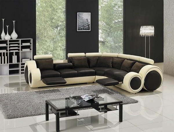 Ecksofa Leder Sofa Couch Polster Eck Sitz Wohnlandschaft Garnitur L-Form Stoff-image