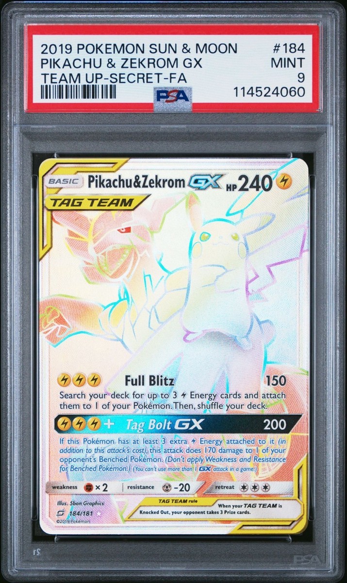 Pikachu & Zekrom GX (Secret) 184/181 Sm-Team Up Holo for