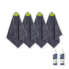 4-Pack 12 In. X 12 In. Gray Magnetic Dry Erase Cleaning Cloth with Microfiber Ma
