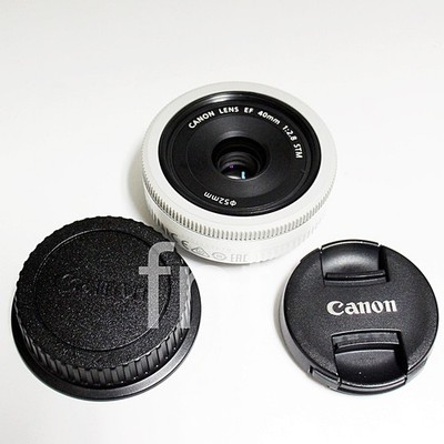Canon EF 40mm F/2.8 STM Pancake Lens, Mint Condition, White