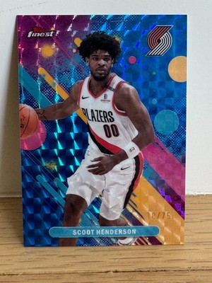 Scoot Henderson 2025-26 Topps Finest Blue Geometric Refractor /75 #69 Blazers