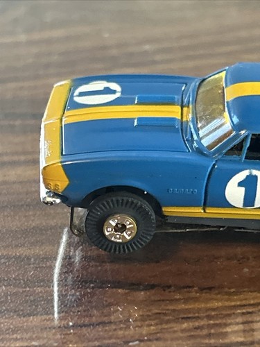 Aurora 1480 Tjet Thunderjet Ho Slot Car Blue Striped Tuff One's Chevy Camaro SS - Picture 7 of 11