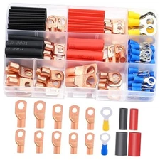 /Battery Cable Ends AWG 2 4 6 8 10 12 14 16 Gauge Copper Cable Wire 110PCS