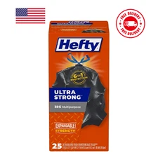 Hefty Ultra Strong Large Trash Garbage Bags 30 Gallon, 25pc Pine Breeze
