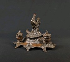 Tintenfass Regulleguss A. Bossu Patriotisch Hahn auf Dem Adler 1870-71