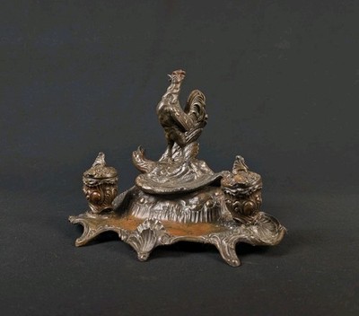Rule A inkwell. Patriotic Hunchback Rooster Sur L'aigle 1870-71 