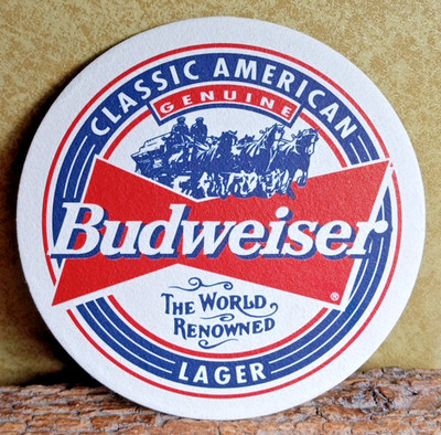 Budweiser Beer Coaster ... 4 1/4'' ... Clydesdales Team