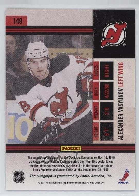 2010-11 Panini Playoff Contenders Ticket Alexander Vasyunov #149 Rookie Auto RC - Image 2 of 2