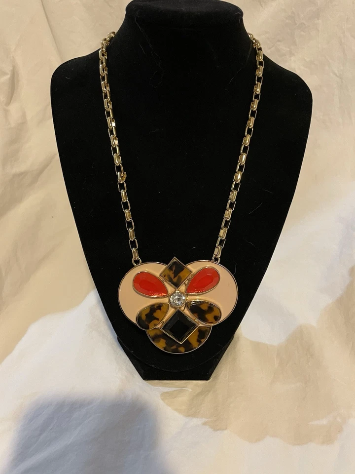 RARO! Kate Spade Jardín Camino PENSAMIENTO ENORME COLGANTE Collar Tortuga Rosa Pálido  Foto 2 de 4