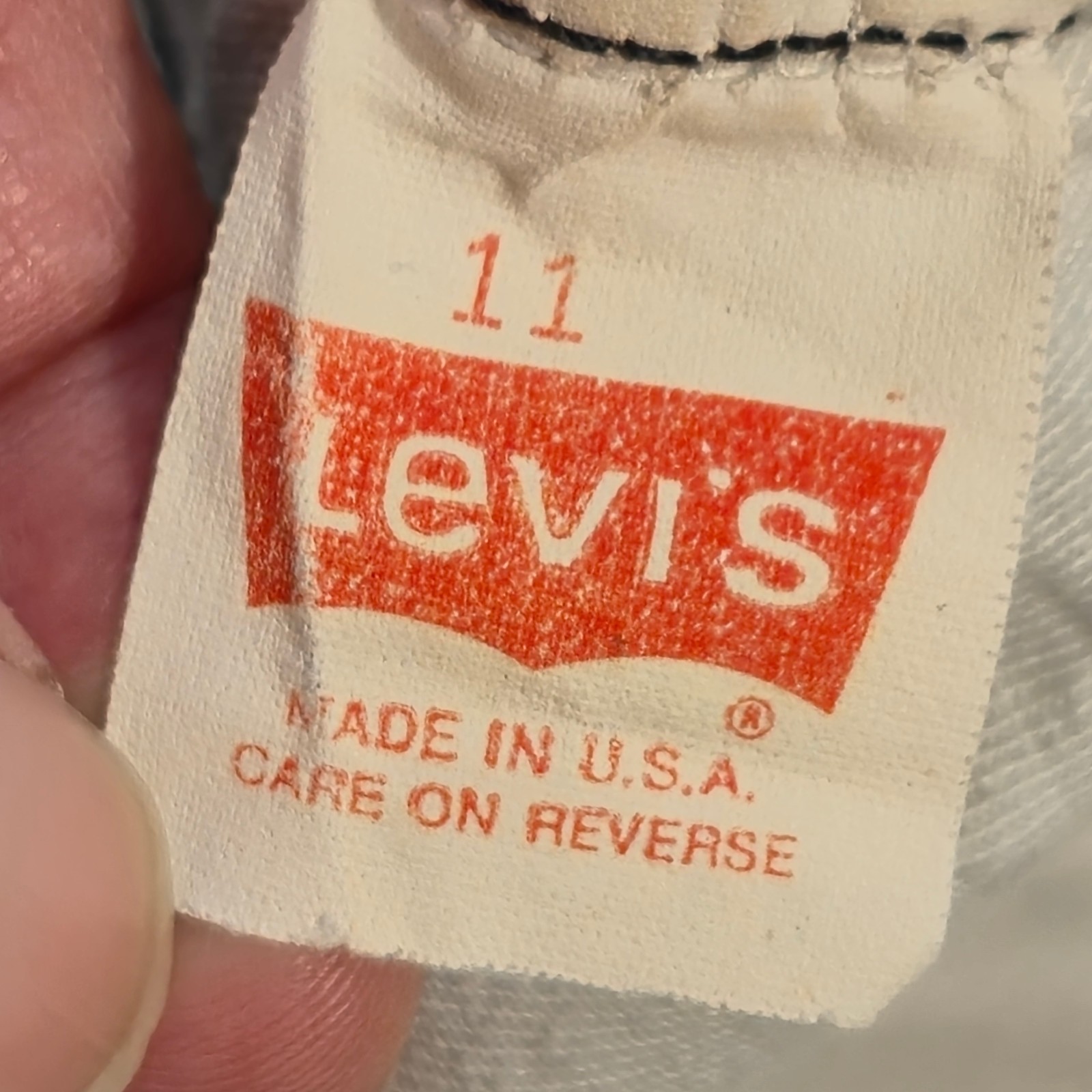 VTG LEVIS 501 JEANS BUTTON FLY SIZE 11 BLUE 28x28 MADE IN USA thumbnail 10