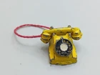 LUNDBY/B&S?- Yellow miniature rotary dolls house phone 14mm 1950s play worn
