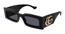 Gucci Rectangular Sunglasses GG1425S 001 Black - 53mm - Brand New No Box
