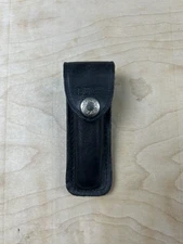 Buck Knives Leather Black Button Belt Sheath for Folding Knife