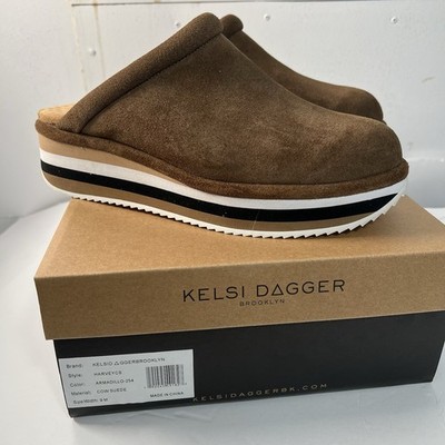 Kelsi Dagger Brooklyn Sneaker 9 clog mule Cow Suede Brown Harvey