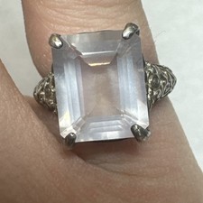 Rose Quartz Ring 925 Sterling Silver Band Size 6.25