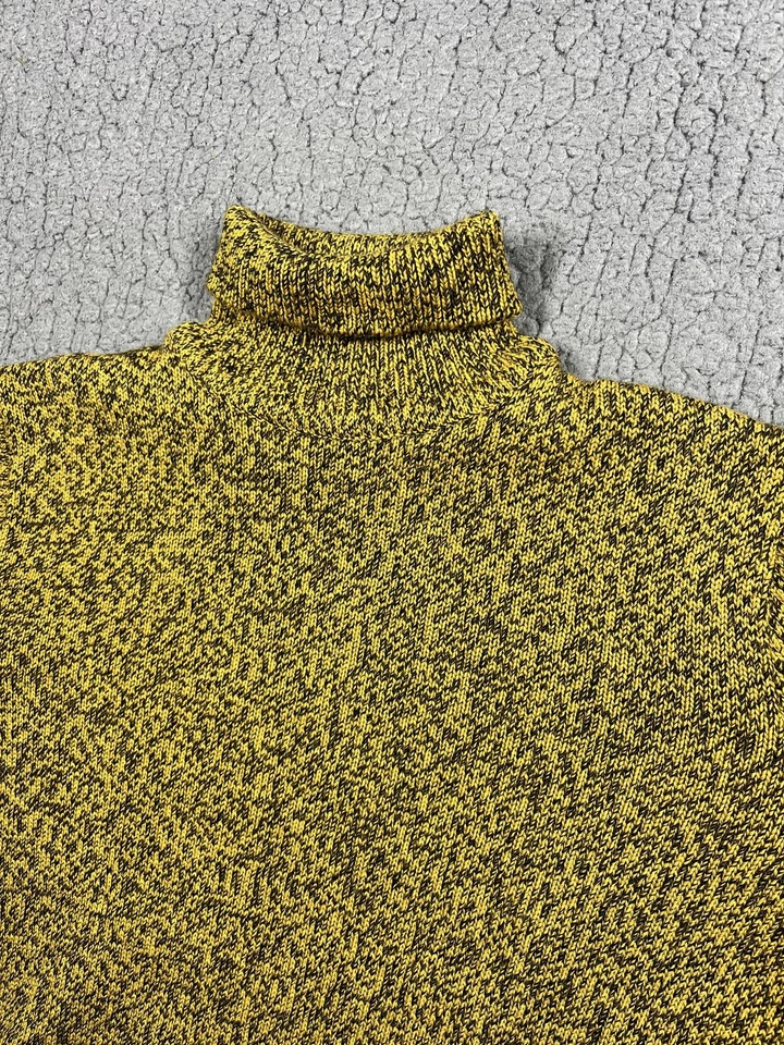 Suéter Versace Istante cuello alto para mujer talla 6 amarillo jaspeado 100 % lana Italia Foto 2 de 4