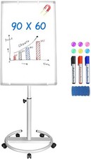 Maxtek Flip Chart Stands Mobile Whiteboard – 90 X 60 CM, Magnetic Dry Erase Boar