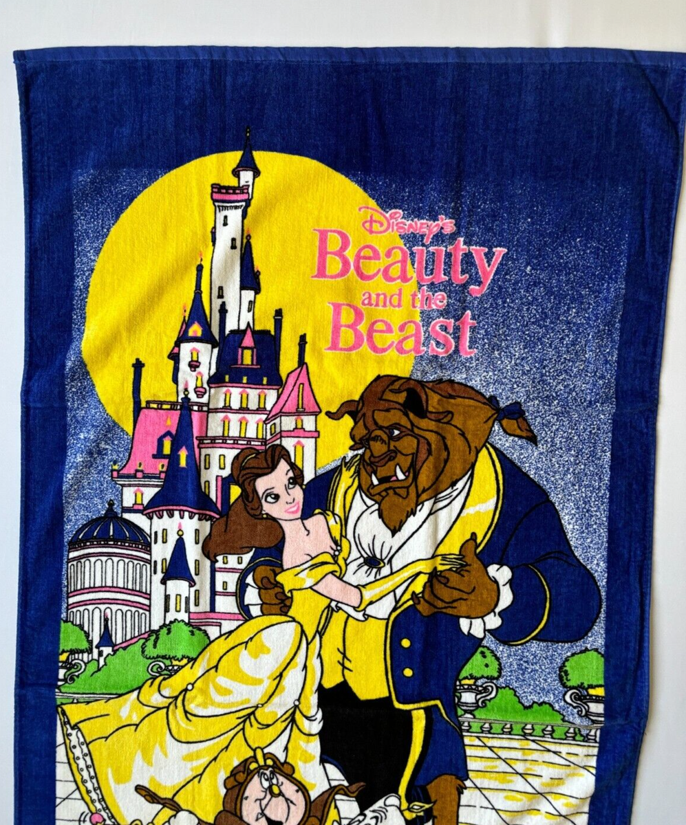 Vintage Beauty and the Beast Disney DEADSTOCK Beach Towel Franco