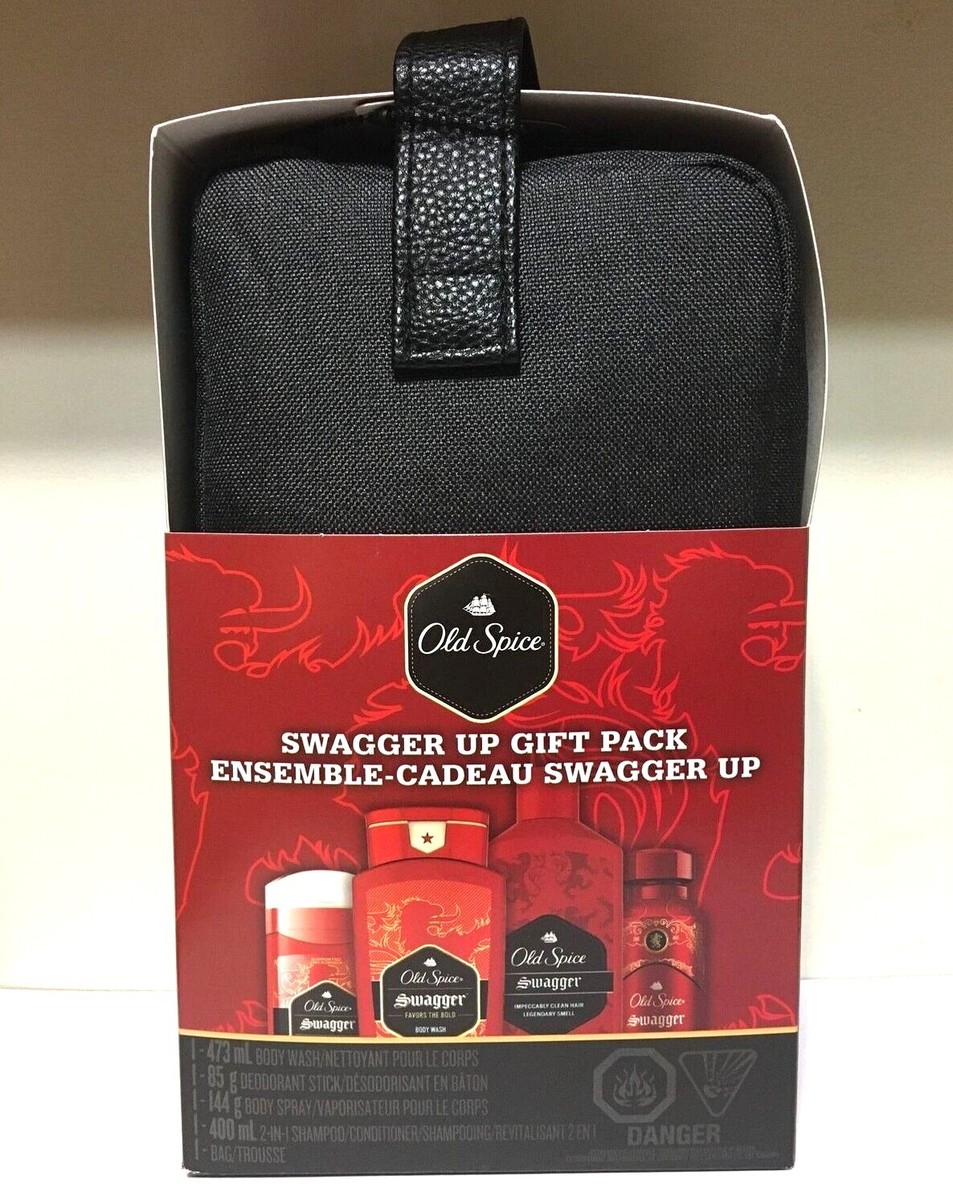 Old Spice Swagger 5pc Gift Set - Deodorant Spray Body Wash Shampoo