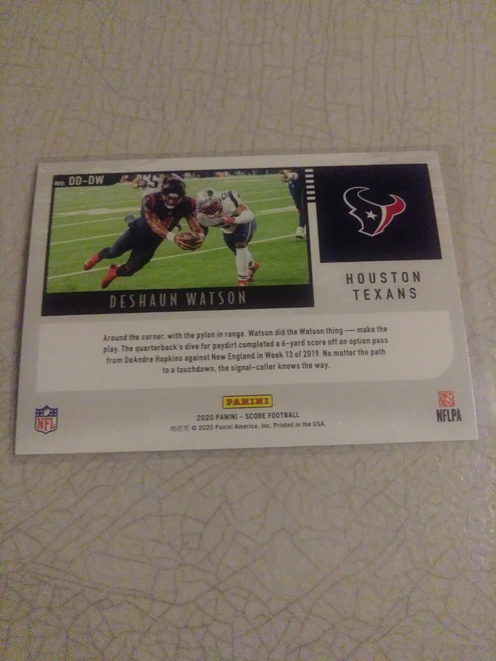 2020 DESHAUN WATSON PANINI SCORE DD-DW DEEP DIVE INCERT CARD TEXANS CLEMSON PWE - Image 2 of 2