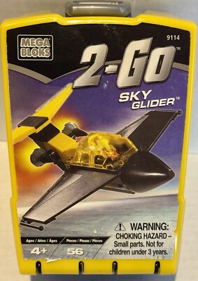 Mega blocks 2-Go Sky Glider Building Set 2002 Edition Rare Complete Sealed Bags
