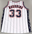 Alonzo Mourning Signed Custom New Jersey Nets White Jersey XL PSA COA
