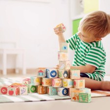 New - 26pcs Wooden ABC Letters Building Block...