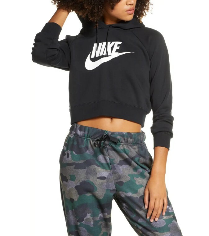Nike women's cropped pullover drawstring hoodie S… - image 4