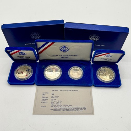 1986-S Statue of Liberty Ellis Island Proof Silver Dollar Coins OGP - Lot of 3