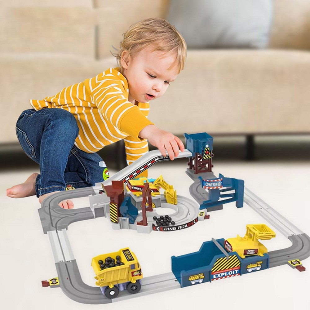 Engineering Rail Car Stem Engineering Race Track Toys for Toddlers Children