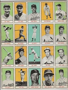 1959 Oklahoma Today Baseball Card Issue Mickey Mantle Spahn Hubbell Waner Dean +