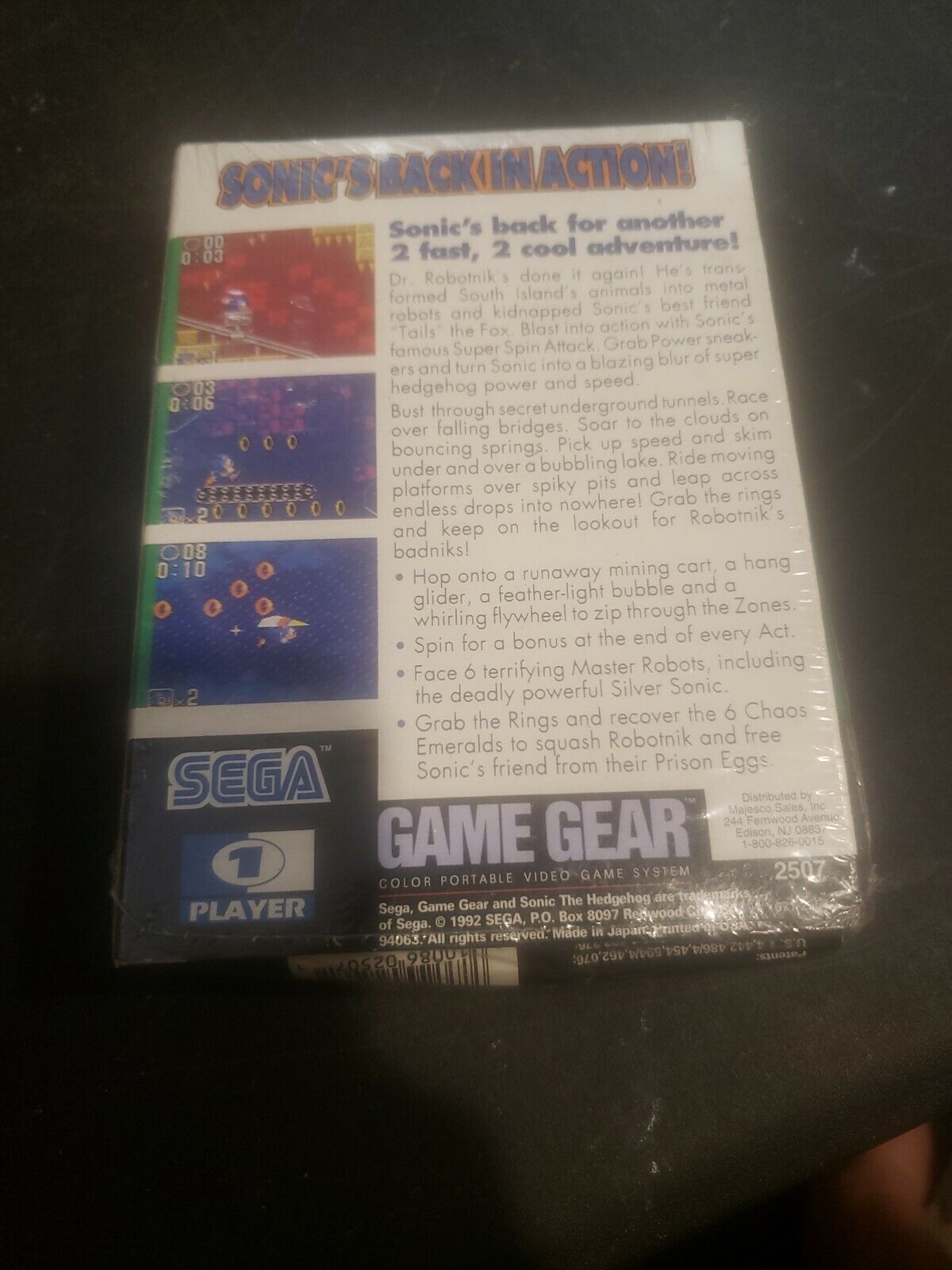 Sonic the Hedgehog 2™, SEGA Game Gear, Jogos