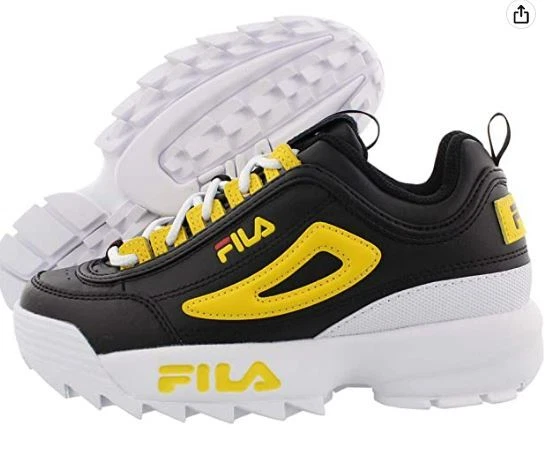 tilpasningsevne overførsel klodset FILA Sneakers Shoes Little Kids Disruptor II Black Yellow White | eBay