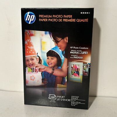 HP Premium Photo Paper 4x6'' Glossy Glace 100 count Inkjet