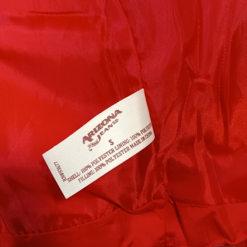 Arizona Jean Womans Small Red Puffer Vest Toggle Tooth Zip Knotted Rope - Picture 8 of 9