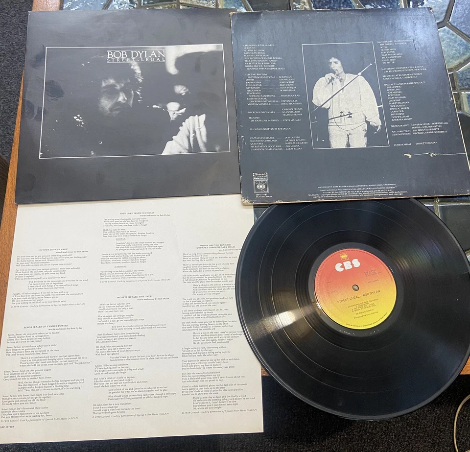 BOB DYLAN STREET LEGAL 1978 Vintage Vinyl Lp Record Album + Song Lyrics - Image 2 of 4
