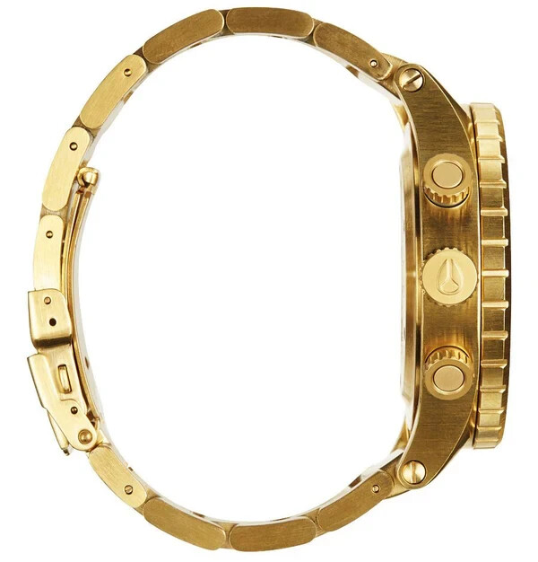 【On_ink15】NIXON 48-20 CHRONO ALL GOLD Nixon 48 20 Chrono (Gold/Blue Sunray) at Switch Skateboarding