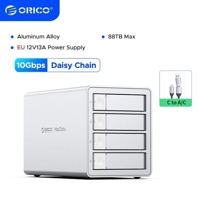 ORICO 4 Bay Festplattengehäuse 2,5/3,5'' SATA HDD/SSD Dockingstation Daisy-Chain
