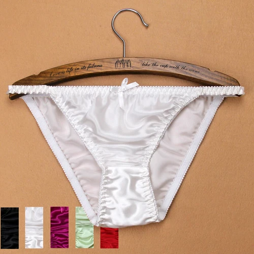 2 Pares Mujeres 100 Bragas de Seda Cuerda Bikinis Lazo Linda Ropa Interior Bragas Parte Inferior - Imagen 3 de 34