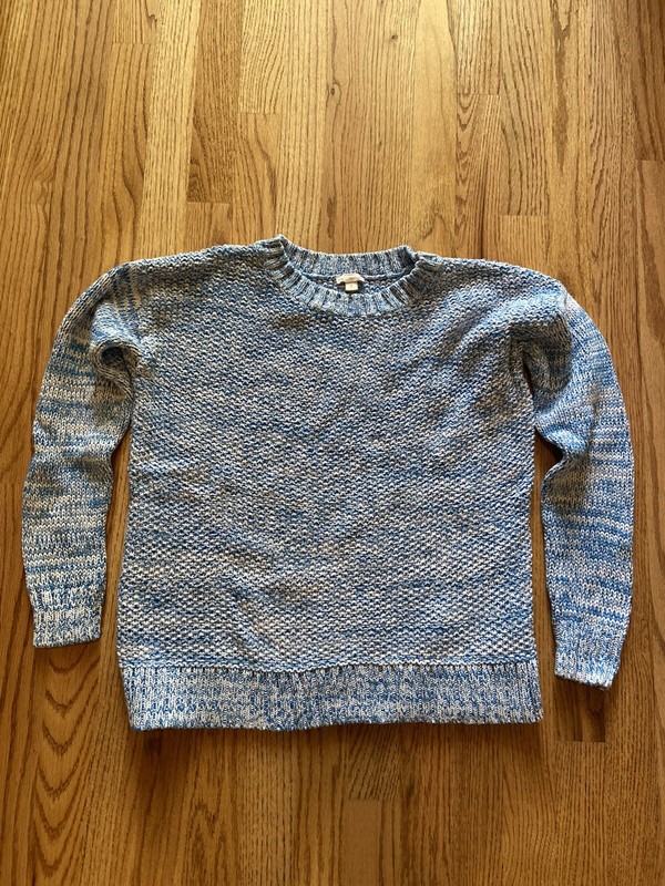 Womans GAP Marled Crew Sweater Oceanic Blue size S