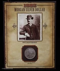1882 Morgan Silver Dollar Legends of the West w/ Bat Masterson Stamp