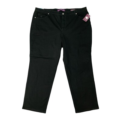Gloria Vanderbilt Jeans Womens 20W Short Black Denim Amanda Tapered Classic Rise