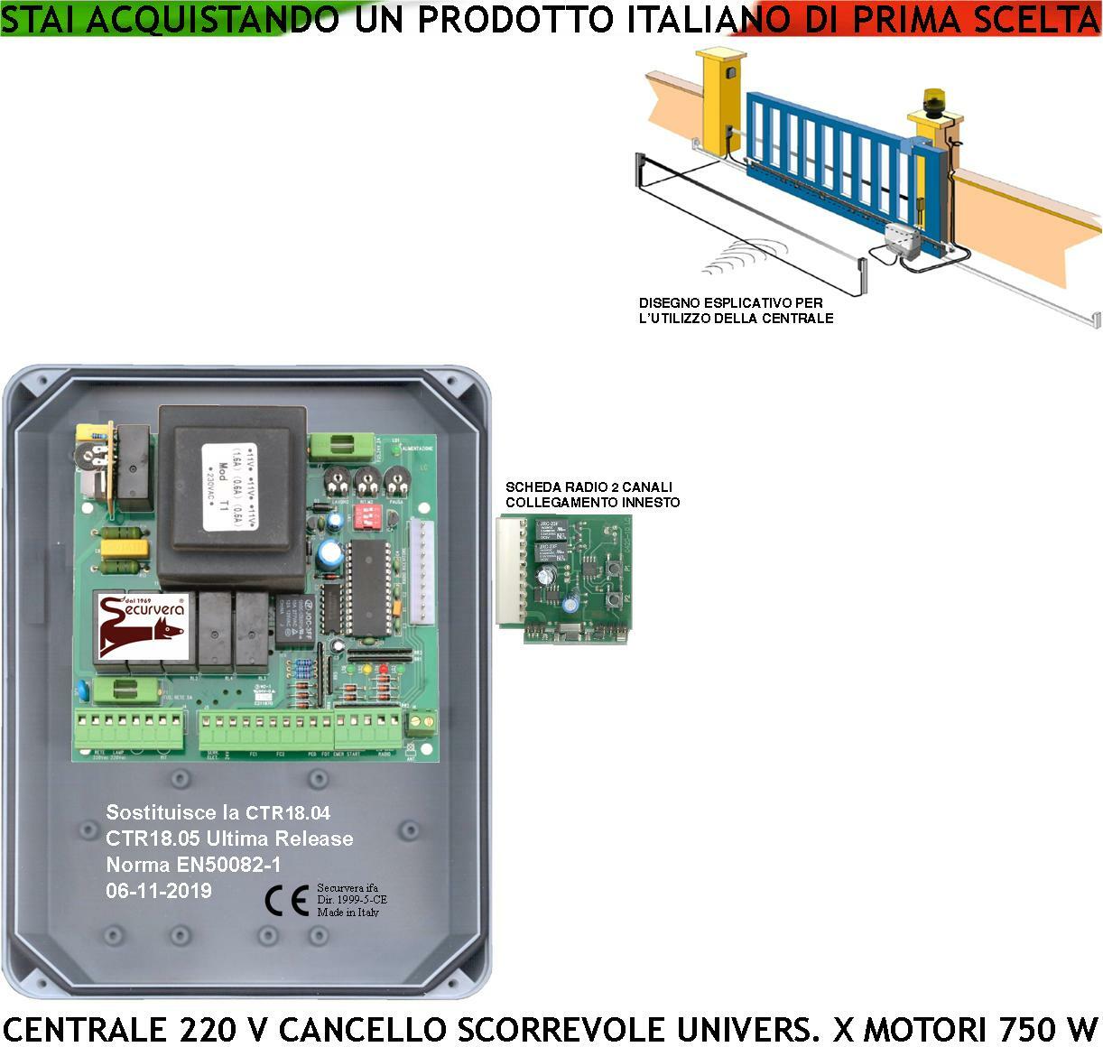 CTR18 PM 5000 Centrale Universale 220V per Cancelli Scorrevoli
