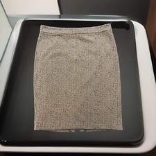 MICHAEL Michael Kors Womens Brown Size L Houndstooth Pencil Skirt Gold Zipper