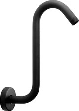 S Shaped Shower Head Riser Pipe, Shower Extender Arm with Flange, Standard 1/2"