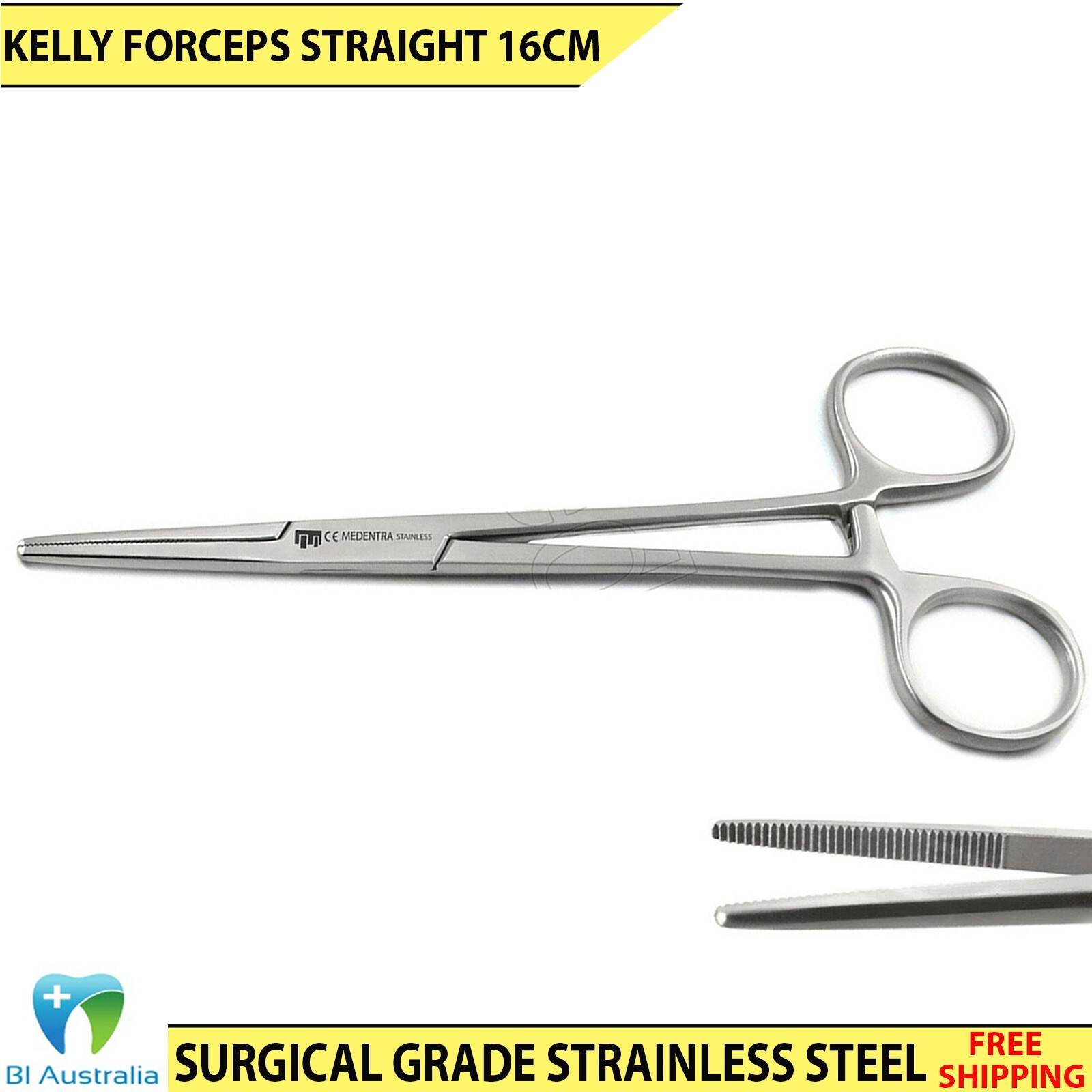HEMOSTATIC FISHING FORCEPS STRAIGHT 16CM HEMOSTAT ARTERY LOCKING DENTAL