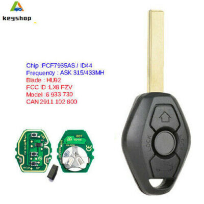 EWS Replacement Remote Key Fob 315/433MHz ID44 for BMW 3 5 7 E38 E39 E46 HU92
