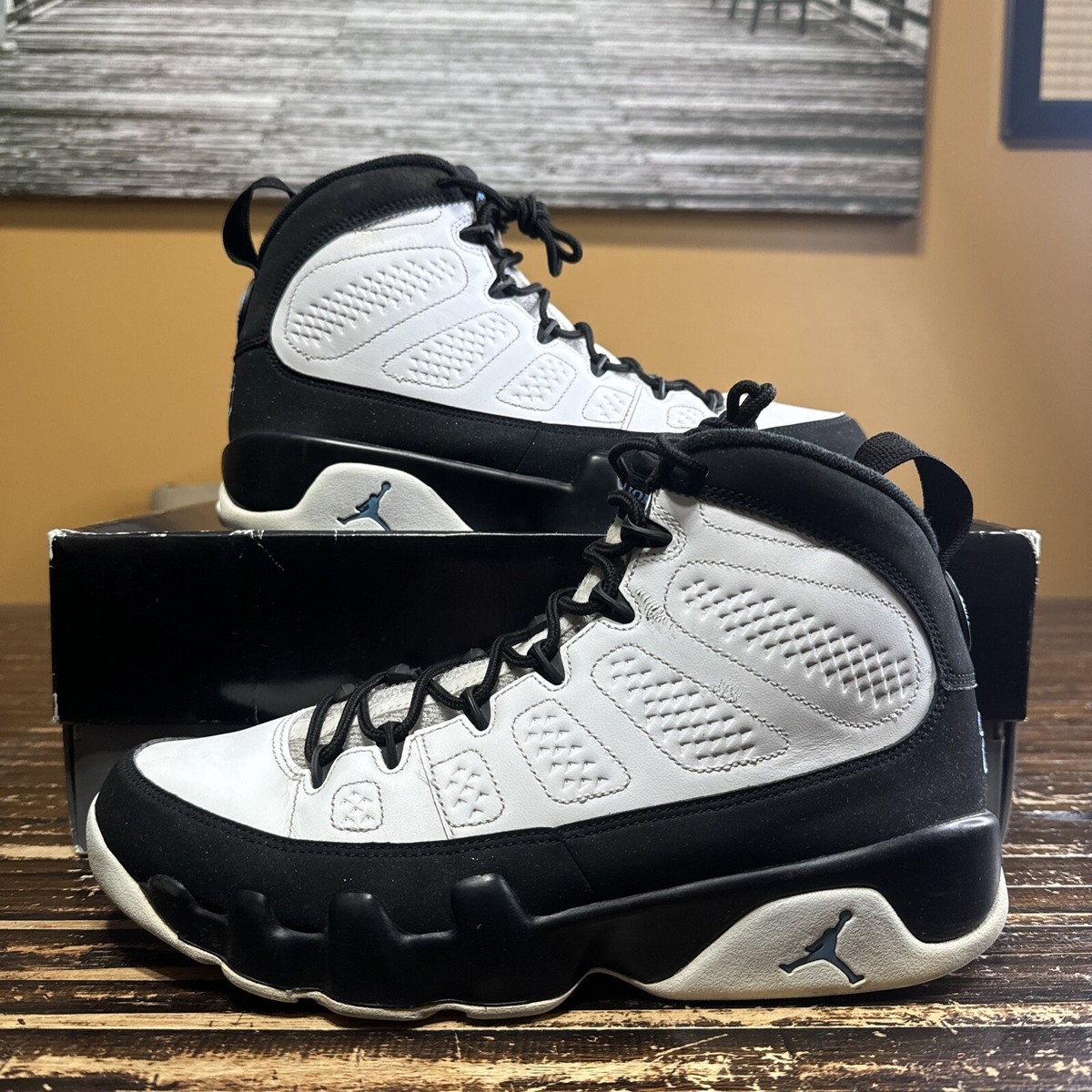 Air Jordan 9 ホワイト/ネイビー JORDAN AIR JORDAN 9 RETRO 302370 145 - Shiekh