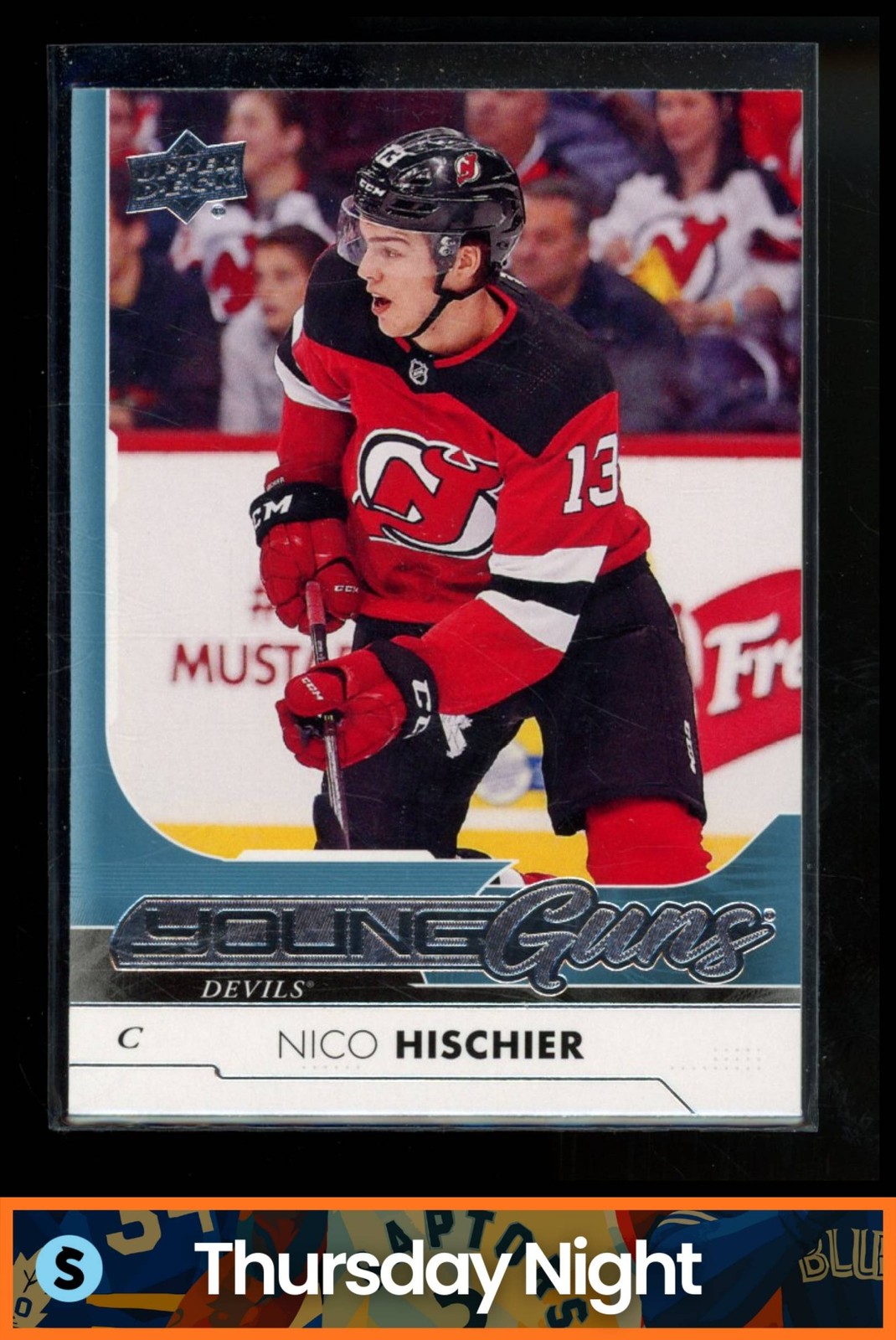 2017 UPPER DECK #201 NICO HISCHIER YOUNG GUNS RC ROOKIE