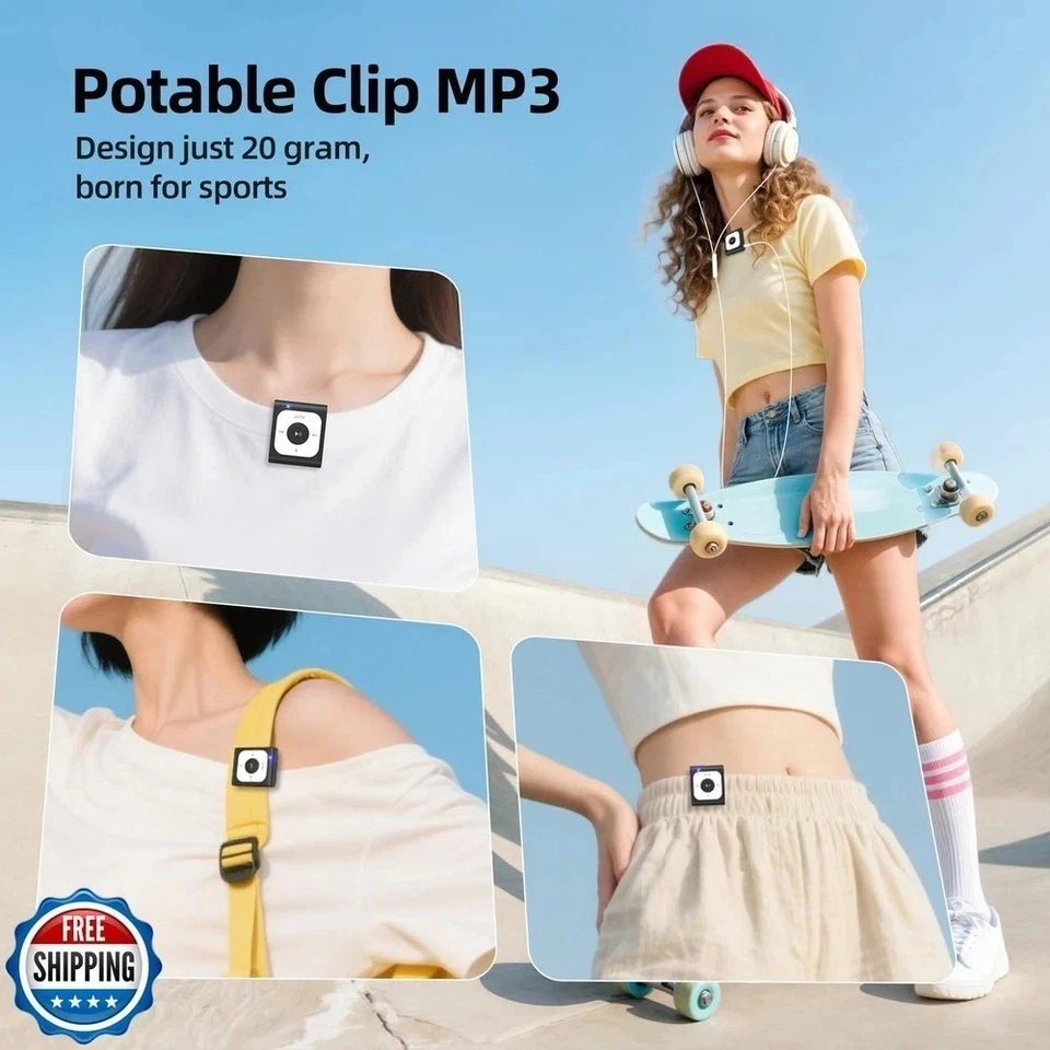 AGPTEK 64GB Clip MP3 Player with Bluetooth, A53PL Portable Music Player - Image 4 of 4